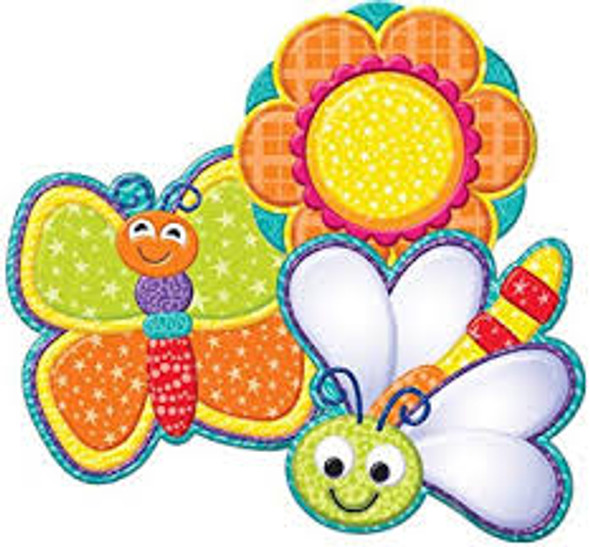 CUT-OUTS COLOR MY WORLD BUGS & FLOWERS