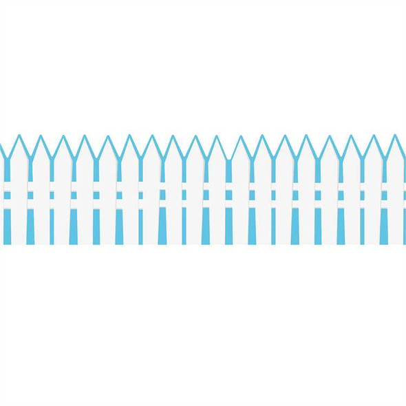 A TEACHABLE TOWN PICKET FENCE BORDER EXTRA WIDE