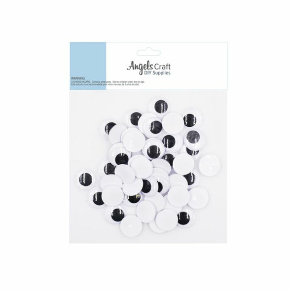 WIGGLE EYES BLACK & WHITE 2CM 50 CT