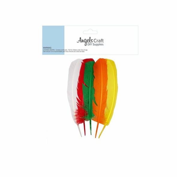 FUN FEATHERS ASSORTED COLORS 5 PC