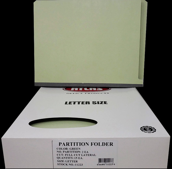 2 PARTITION FOLDER LATERAL GREEN LETTER BOX/15