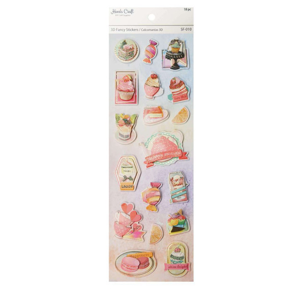 SWEET VINTAGE 3D STICKER 18 PC