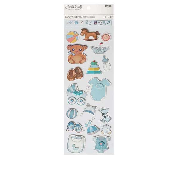 BABY BOY SHOWER 3D STICKER 19 PC