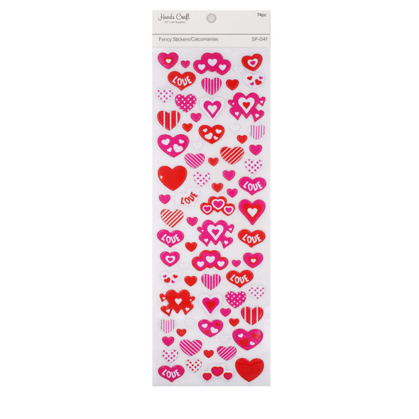 LOVE HEART STICKER 74 PC