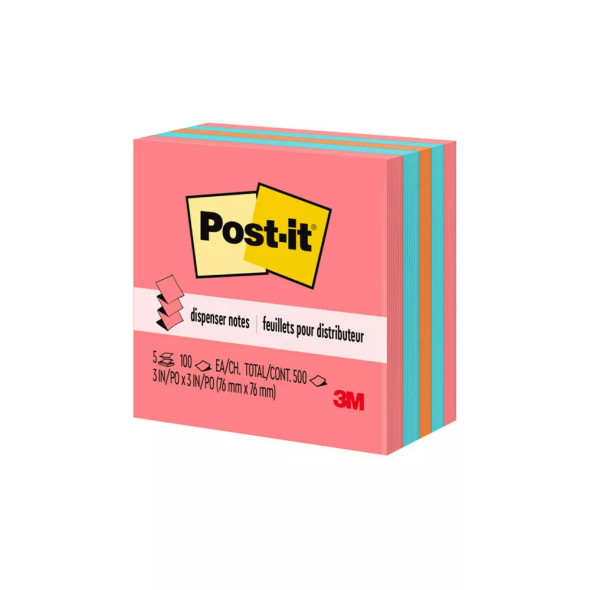 POST IT POP-UP ASST. 3" X 3" PQ.5