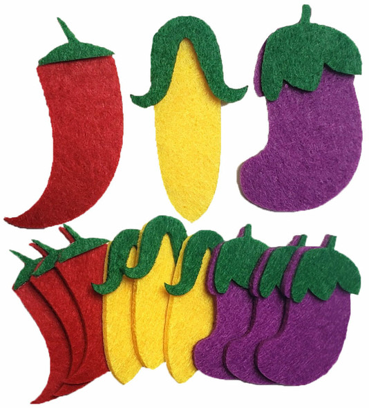 FELTIE FELT VEGGIE/SPIDER SHAPE 5 PC