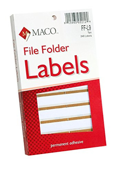 FILE FOLDER LABELS TAN 9/16" X 3-7/16" 248 PC