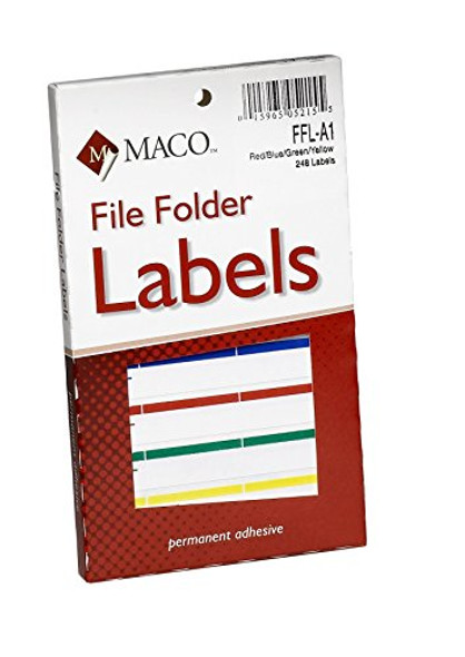 FILE FOLDER LABELS ASST 9/16" X 3-7/16" 248 PC