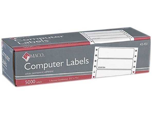 COMPUTER LABELS 3-1/2" X 15/16" WHITE 5000 PC