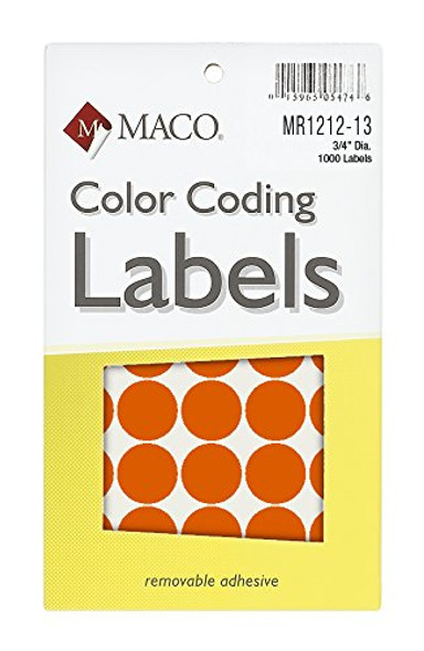 CODING LABEL 3/4" ORANGE GLOW 1000 PC