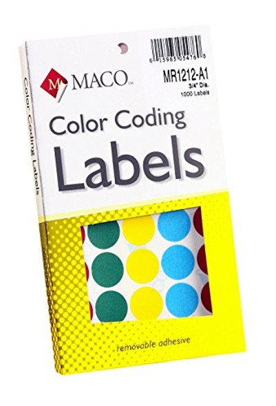 CODING LABEL 3/4" ASST 1000 PC