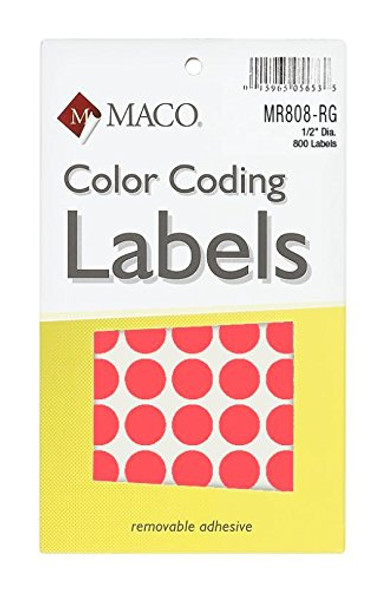 CODING LABEL 1/2" RED GLOW 800 PC