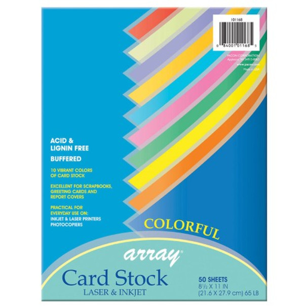 COLORFUL CARD STOCK ASST PQT. 50