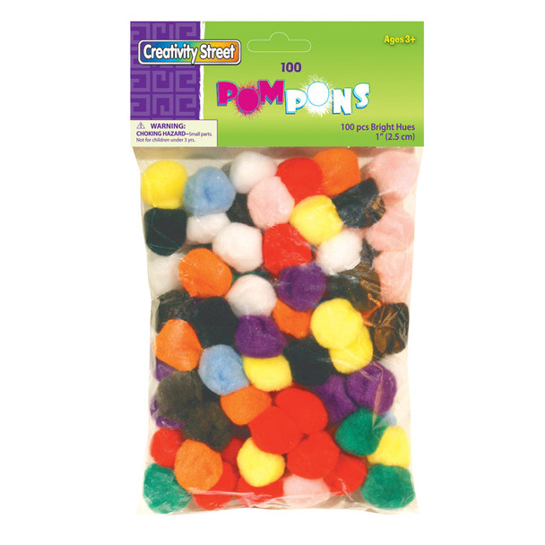 CREATIVITY STREET POM POMS 1'' 100PCS