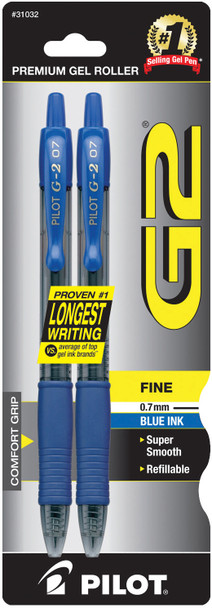 G2 GEL PEN .7 FINE BLUE PQ.2