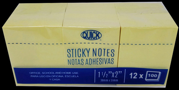 STCKY NOTE 1-1/2" X 2" 100 PC