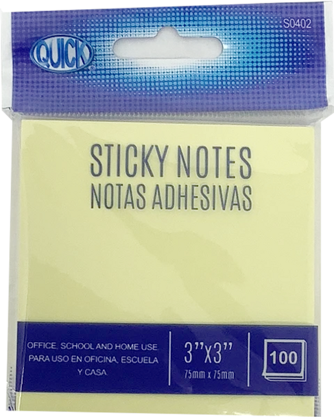 STICKY NOTES 3" X 3" 100 PC