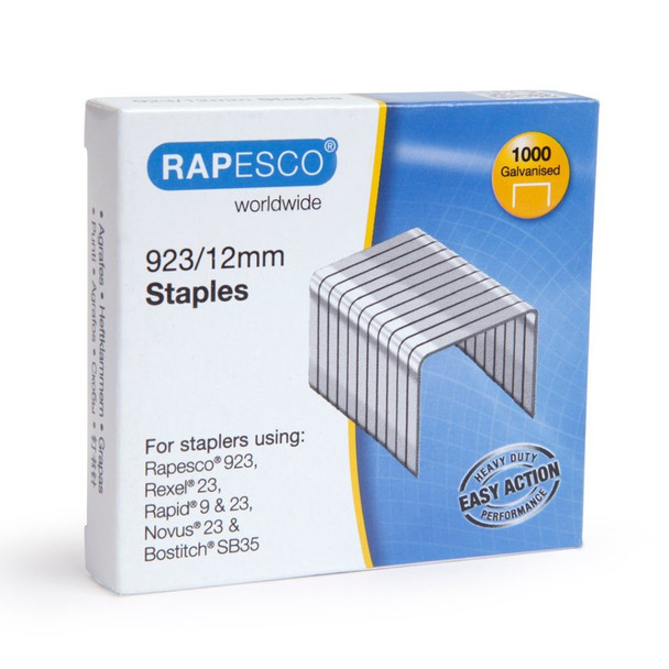 STAPLES 923/12MM GALVANISED BOX/1000