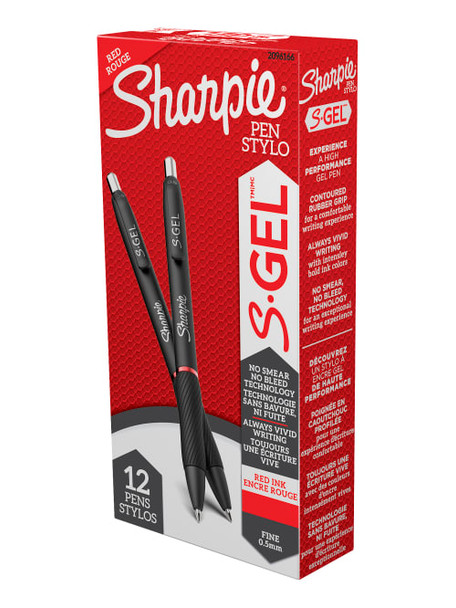 SHARPIE S.GEL 0.5MM 12CT RED