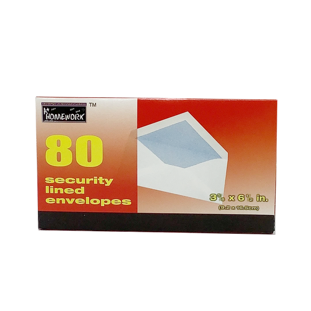 6-3/4" SECURITY GUM SEAL ENVELOPE 80 PC