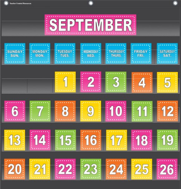 BLACK CALENDAR POCKET CHART