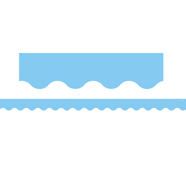 LIGHT BLUE BORDER SCALLOPED