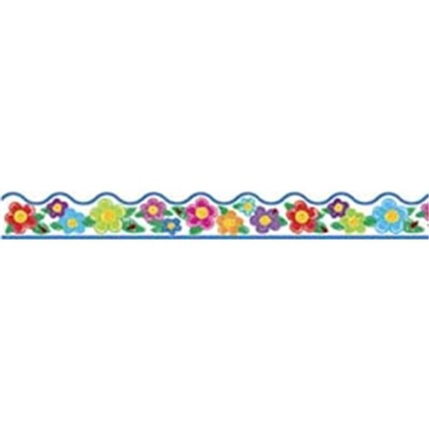 CRAYON FLOWERS BORDER SCALLOPED