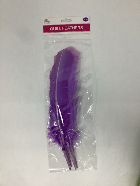 QUILL FEATHER 10"-12" 4PC LAVENDER