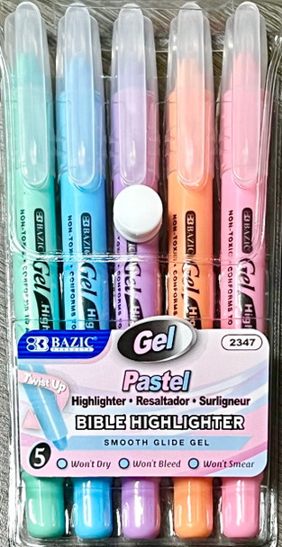 5 Pastel Gel Bible Highlighter