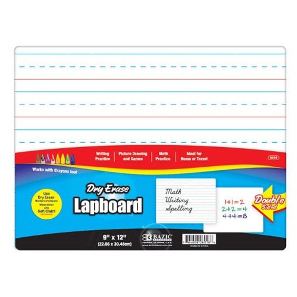 DOUBLE SLIDED DRY ERASE LAP BOAD 9" X 12"