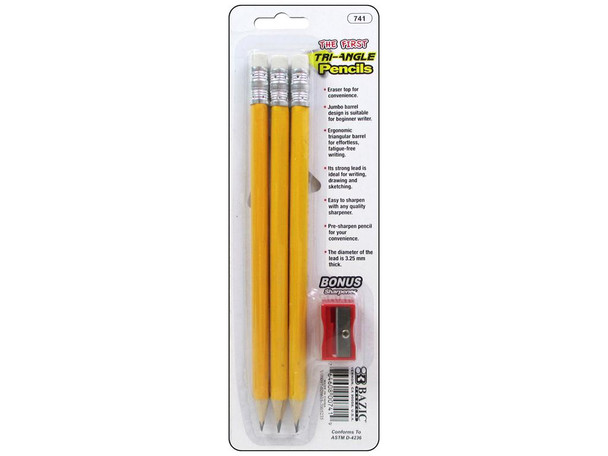 TRIANGULAR JUMBO PENCIL W/SHARPENER