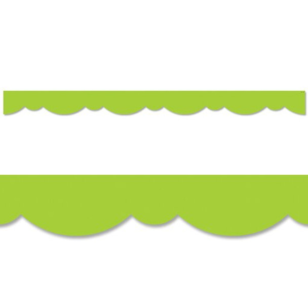 LIME GREEN STYLISH SCALLOPS BORDER