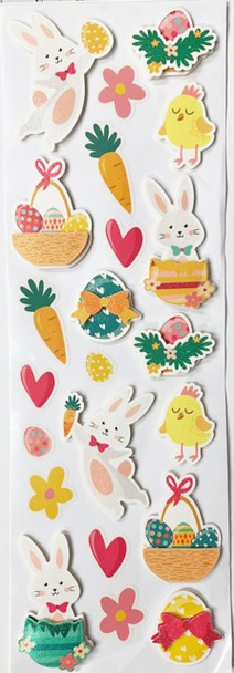 EASTER WHITE RABBIT 3D STICKER 22 PC