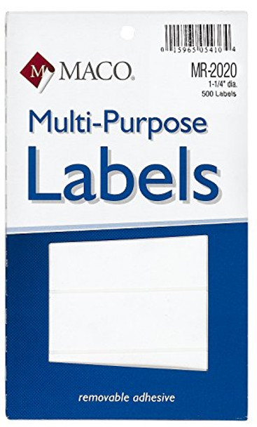 WHITE MULTI-PURPOSE LABELS 1-1/4" WHITE 500 PC