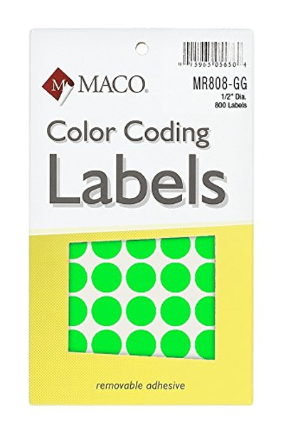 CODING LABEL 1/2" GREEN GLOW 800 PC