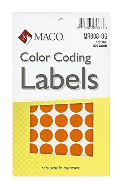 CODING LABEL 1/2" ORANGE GLOW 800 PC