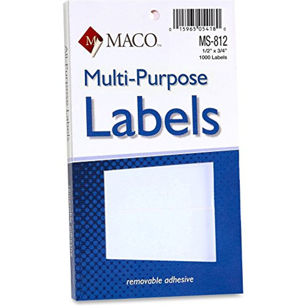 LABEL 1/2" X 3/4" WHITE 1000 PC