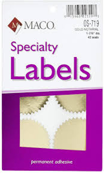 LABEL NOTARIAL 1-7/8" GOLD 42 PC