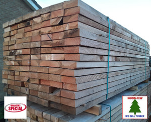 SOFTWOOD FRESH SAWN TIMBER UNTREATED MIXED LARCH / DOUGLAS FIR FENCE RAILS