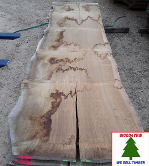 HARDWOOD AIR DRIED SAWN TIMBER WANEY EDGE / LIVE EDGE ENGLISH PIPPY OAK SLAB / TABLE TOP
