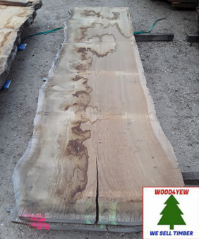 HARDWOOD AIR DRIED TIMBER WANEY EDGE / LIVE EDGE ENGLISH PIPPY OAK SLAB / TABLE TOP