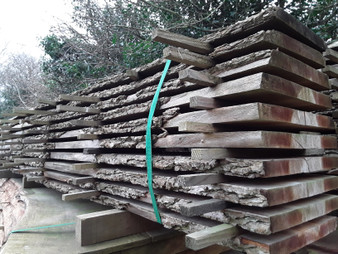 Hardwood Sawn Waney Edge / Live Edge Alder Boards / Logs