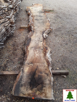 HARDWOOD AIR DRIED SAWN WANEY EDGE / LIVE EDGE TIMBER ENGLISH PIPPY OAK SLAB / TABLE TOP