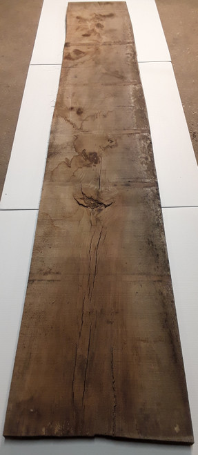 HARDWOOD SAWN TIMBER AIR DRIED WANEY EDGE / LIVE EDGE ENGLISH OAK BOARD / SLAB OFFCUT