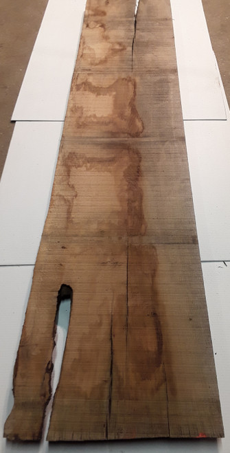 HARDWOOD TIMBER AIR DRIED SAWN WANEY EDGE / LIVE EDGE ENGLISH OAK BOARD OFFCUT
