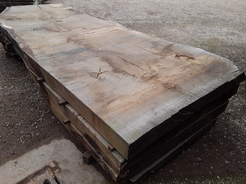 HARDWOOD SAWN ENGLISH OAK WANEY EDGE / LIVE EDGE SLAB / TABLE TOP