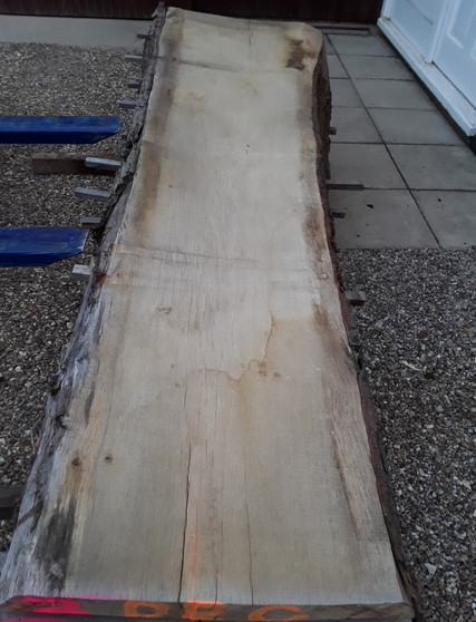 HARDWOOD AIR DRIED TIMBER ENGLISH OAK WANEY EDGE / LIVE EDGE SLAB / BOARD / TABLE TOP