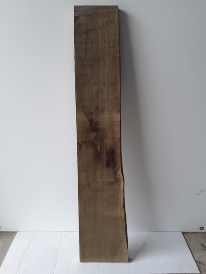 HARDWOOD SEASONED WANEY EDGE / LIVE EDGE ENGLISH OAK BOARD / PLANK OFFCUT