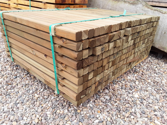 Softwood Timber Planed Chamferred Treated Decking Spindles