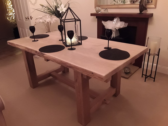 'THE CATHEDRAL' HARDWOOD RUSTIC FARMHOUSE ENGLISH OAK TABLE